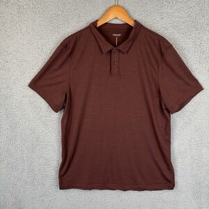 Proof 72 Hour Polo Shirt Mens XL Brown Merino Wool Blend Performance